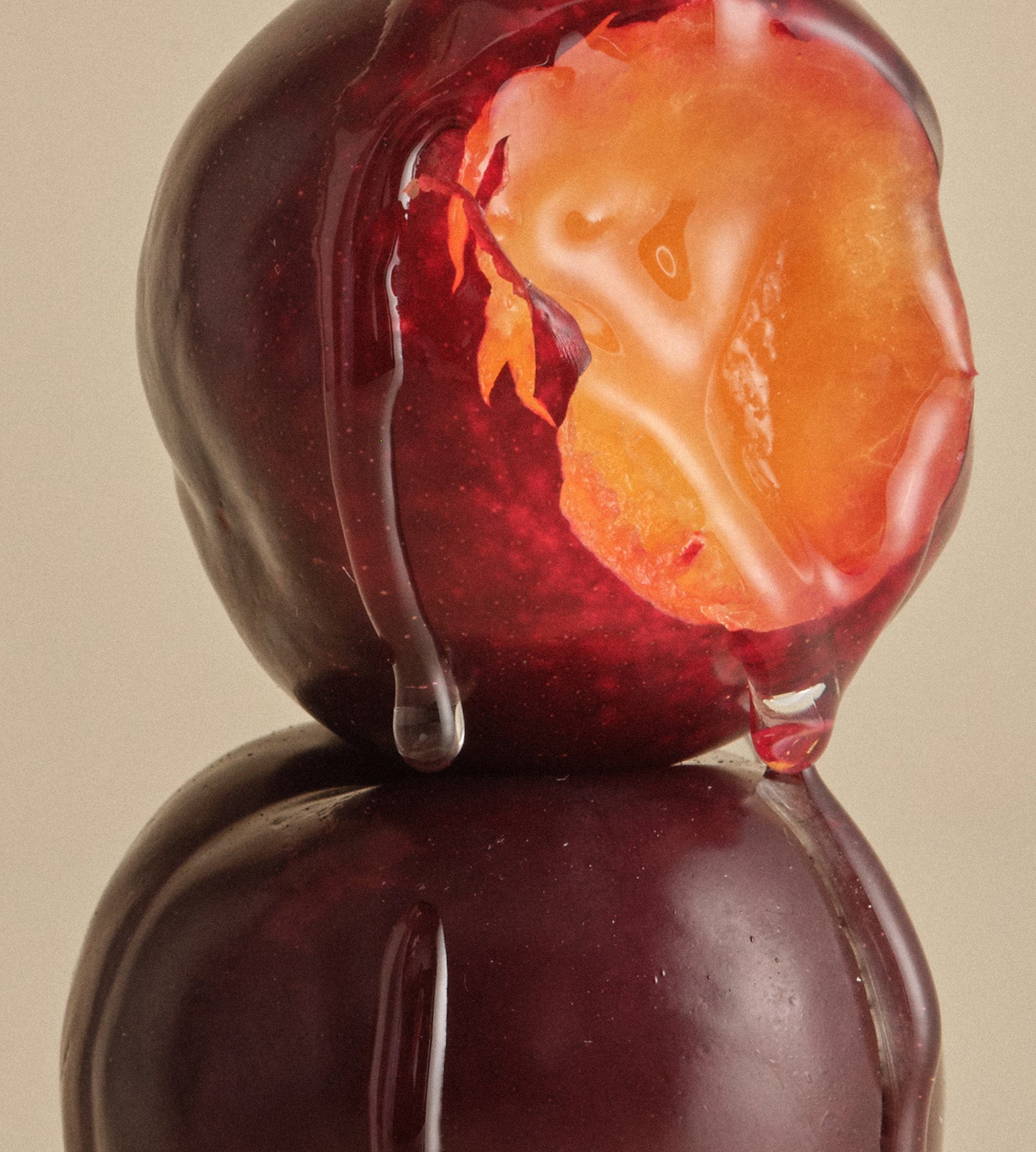 Juicy plum ingredient close-up for Dr. Aegean's Yes List