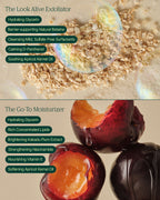 Ingredient collage for The I Slept Set exfoliator and moisturizer