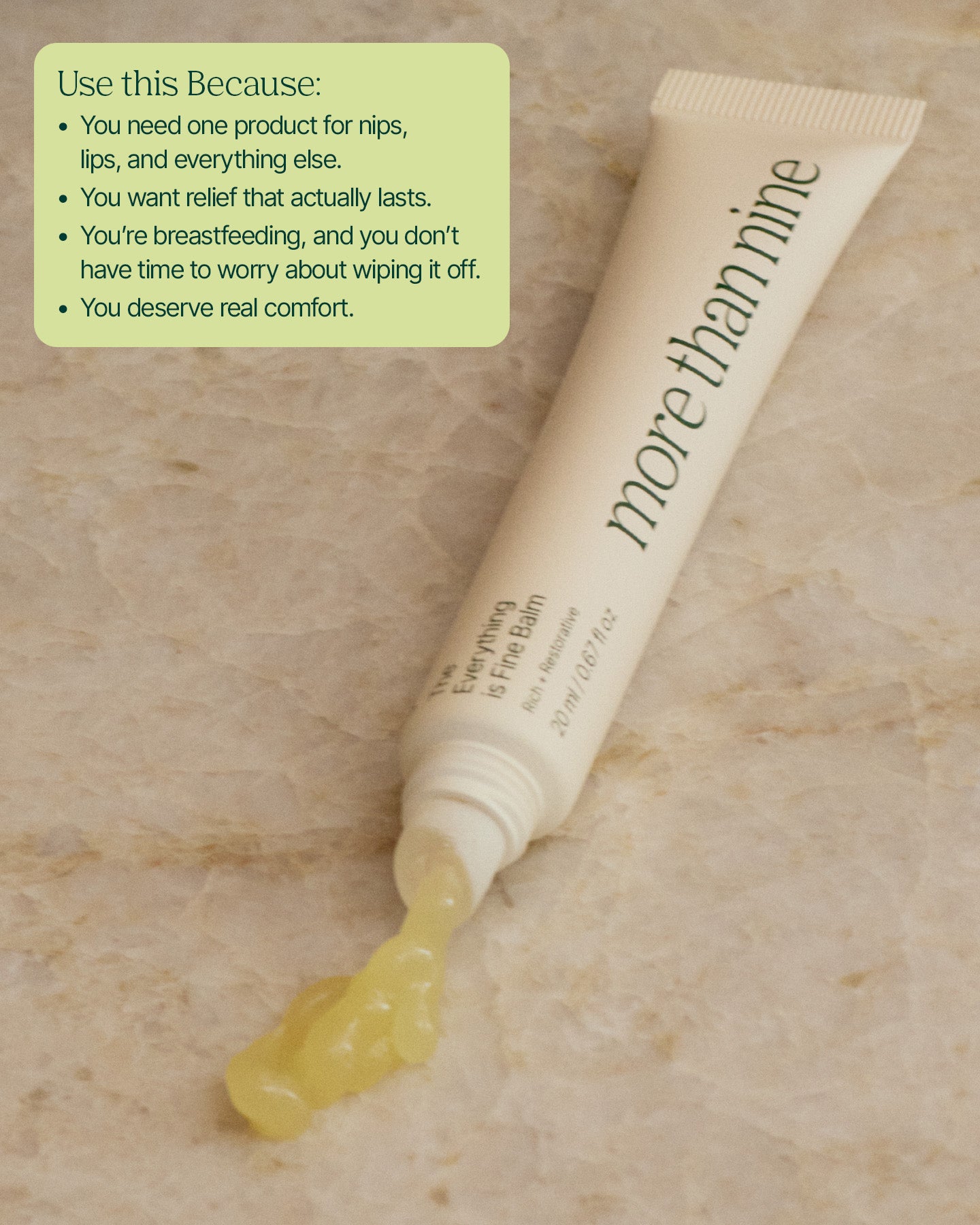 Rich balm texture swatch of The Everything is Fine Balm
