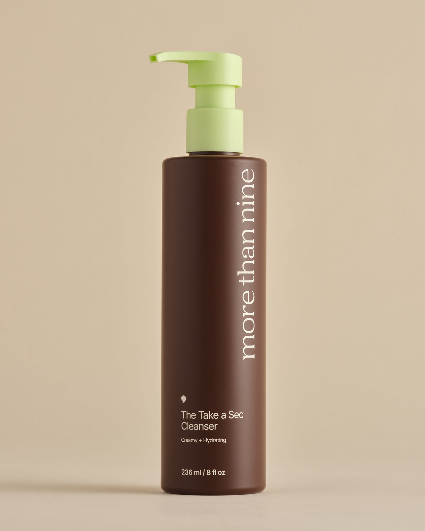 The Take a Sec Cleanser bottle on a neutral background