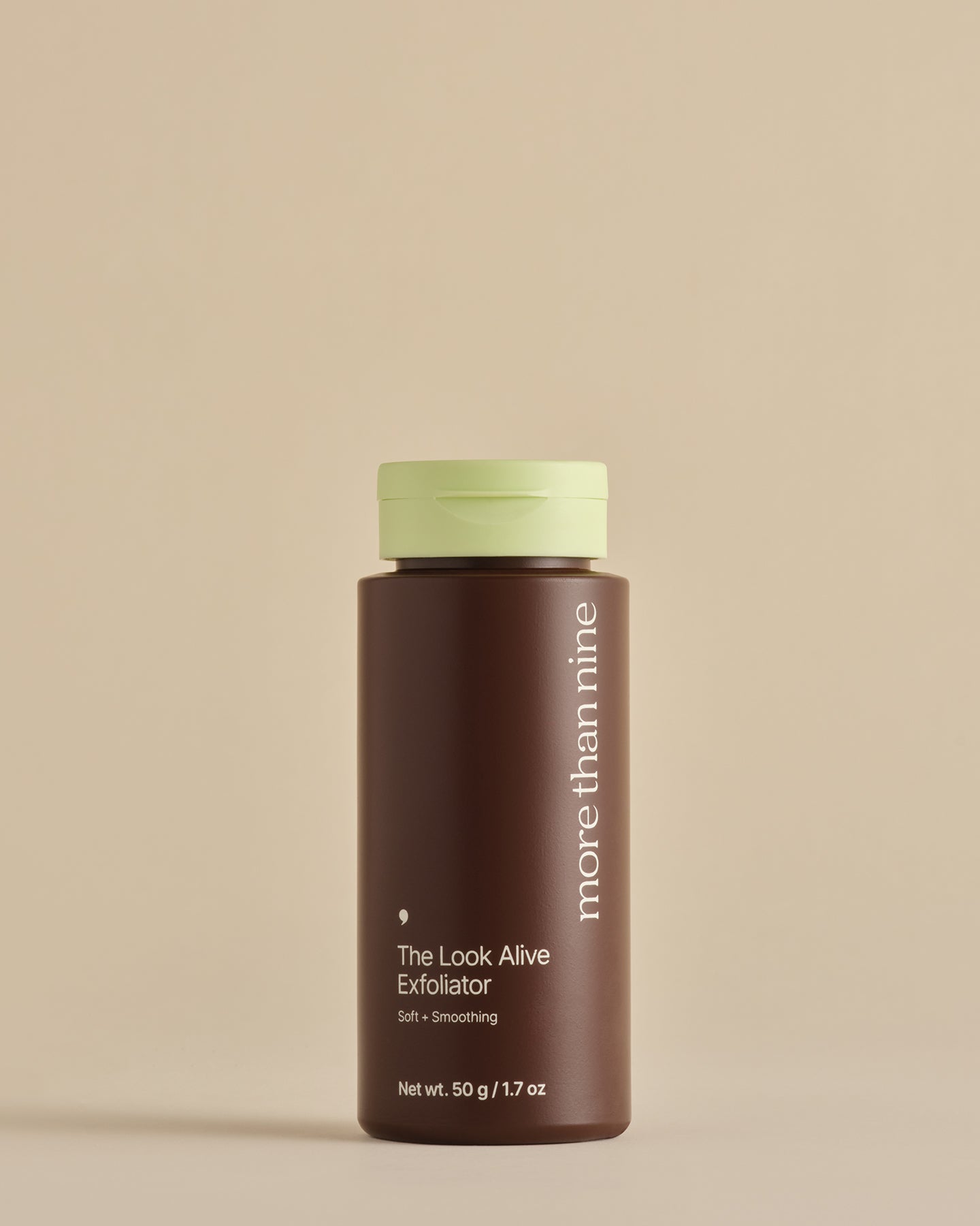 The Look Alive Exfoliator bottle on a neutral background