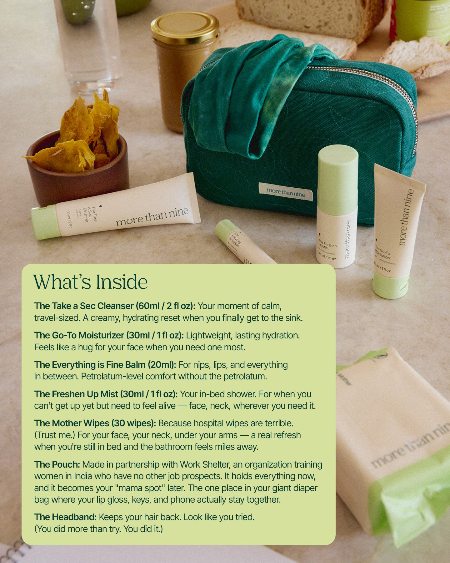 What is inside The You Did It Bag with More Than Nine skincare essentials