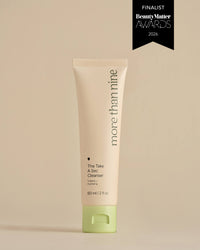 Travel-size The Take a Sec Cleanser bottle on a neutral background